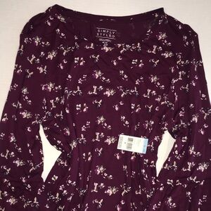 NWT Simply Styled Bell Sleeve Floral Print Tunic Top | Size M
